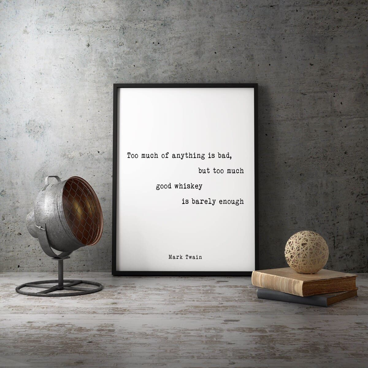 Mark Twain Whiskey Quote Print