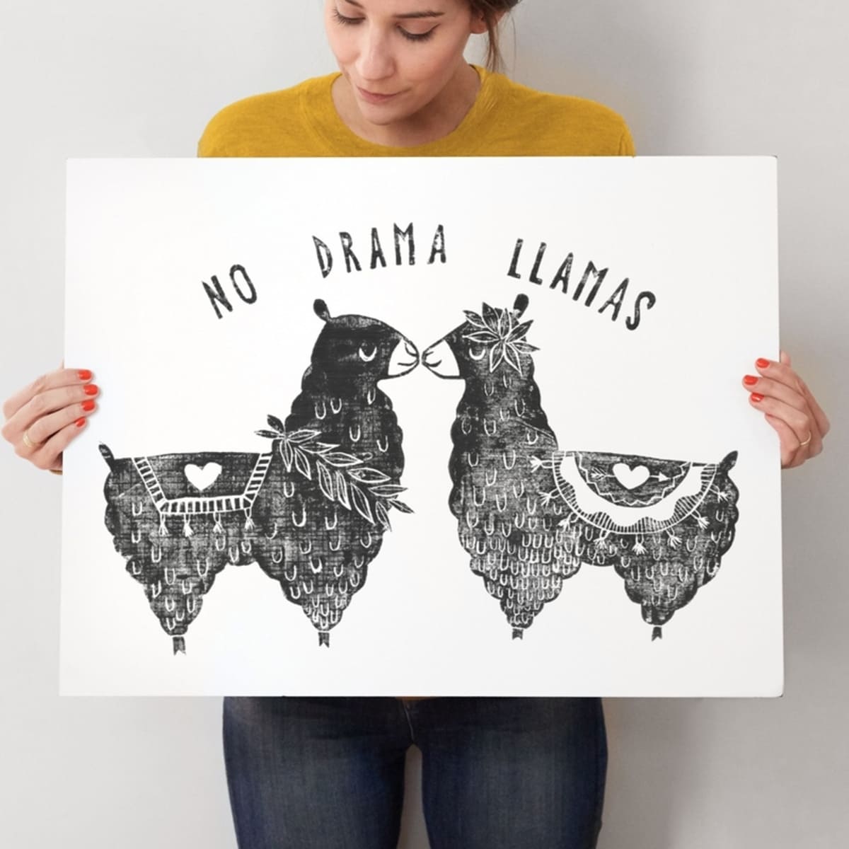 No Drama Llamas Art Print