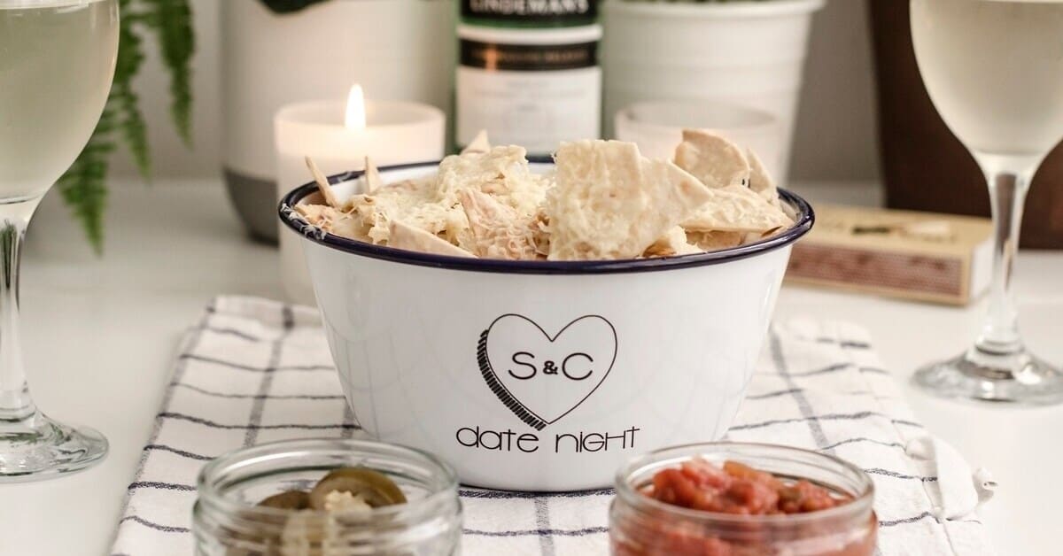 Personalized Enamel Date Night Bowl