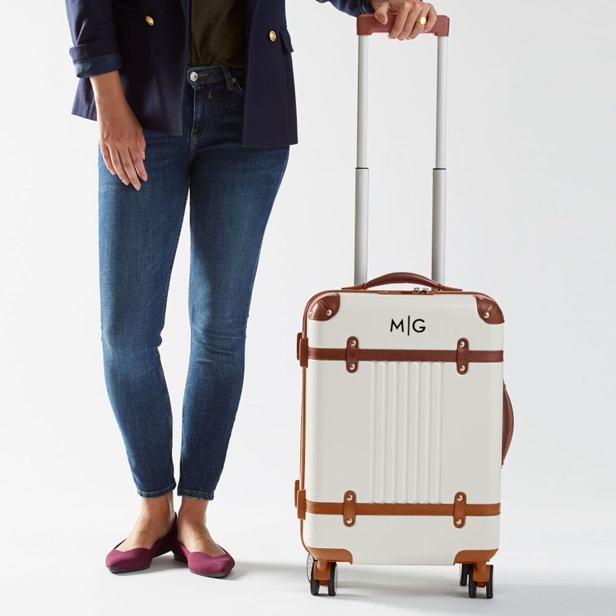 Personalized Leather Carry-On Luggage