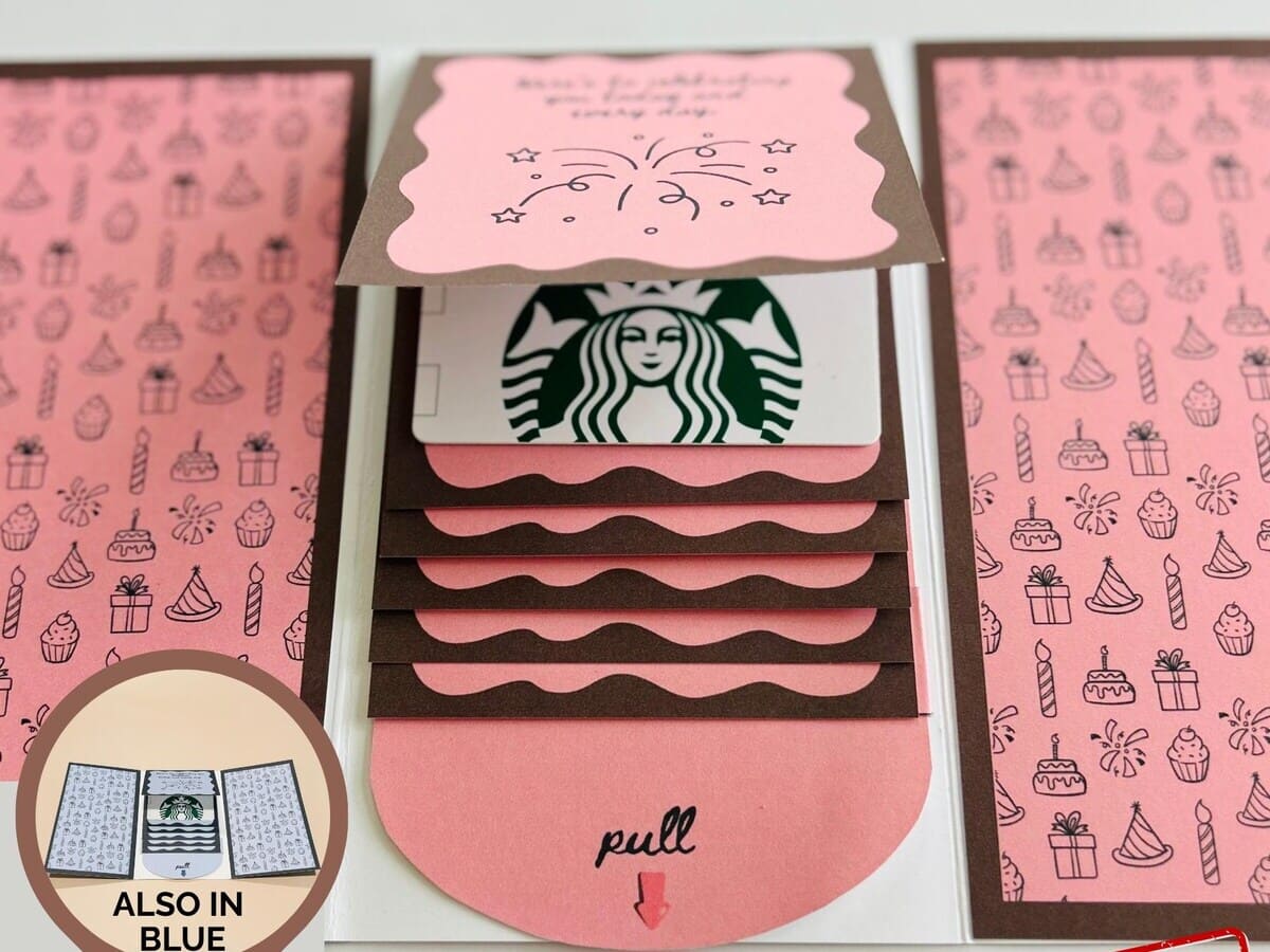 Pink Waterfall Gift Card Book