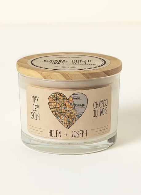 Anniversary Map Candle