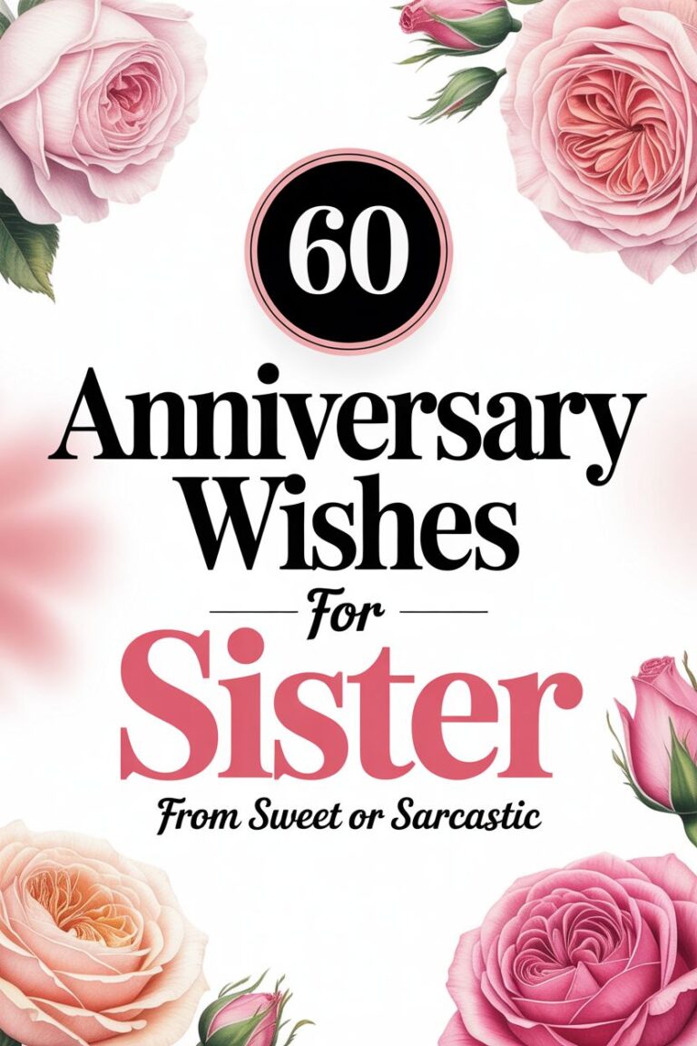 60 Anniversary Wishes for Sister From Sweet to Sarcastic