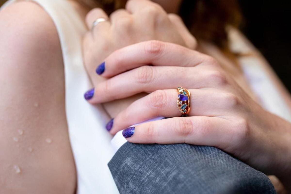 Heather & Wayne Atlantis Storm ring - wedding picture