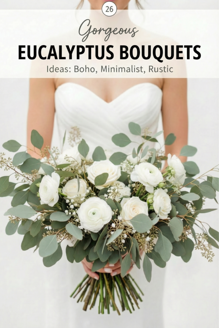 26 Eucalyptus Bouquet Ideas for a Fresh, Organic Wedding Look