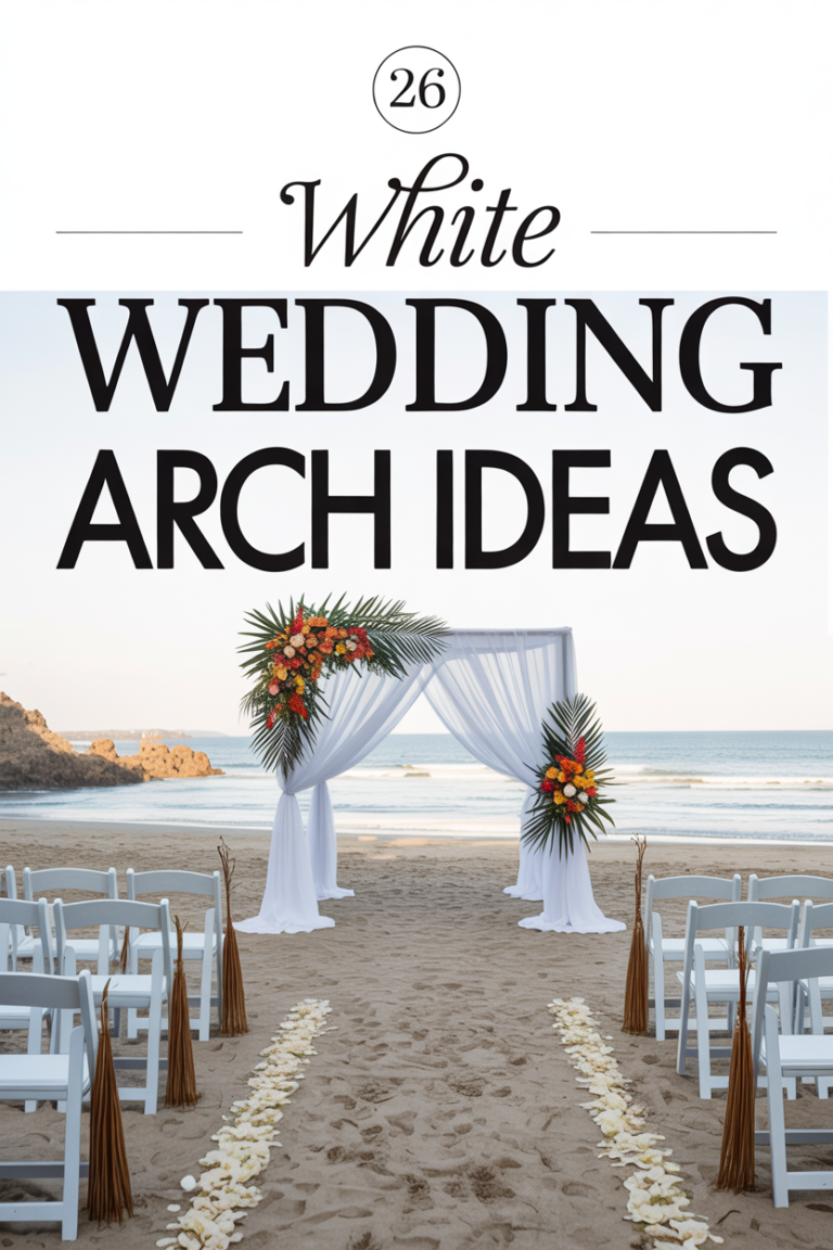 26 White Wedding Arch Ideas from Sleek Wooden Frames to Full Floral Circles