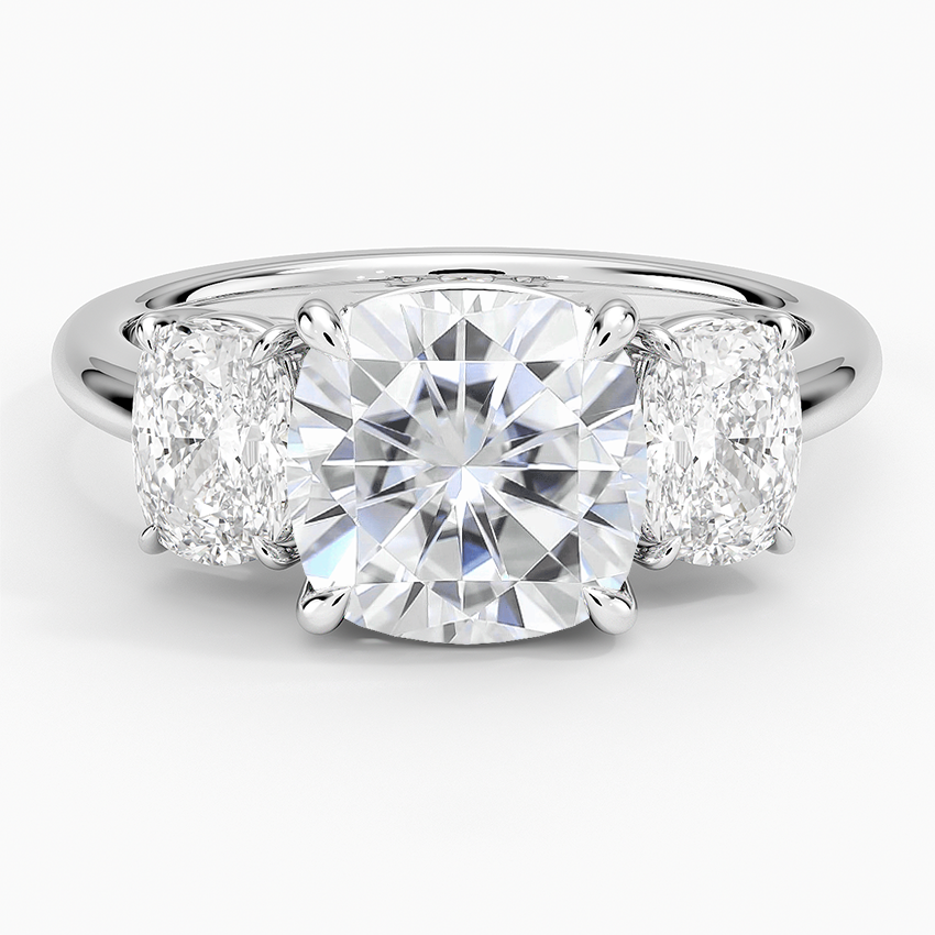 Elongated Cushion Moissanite Ring