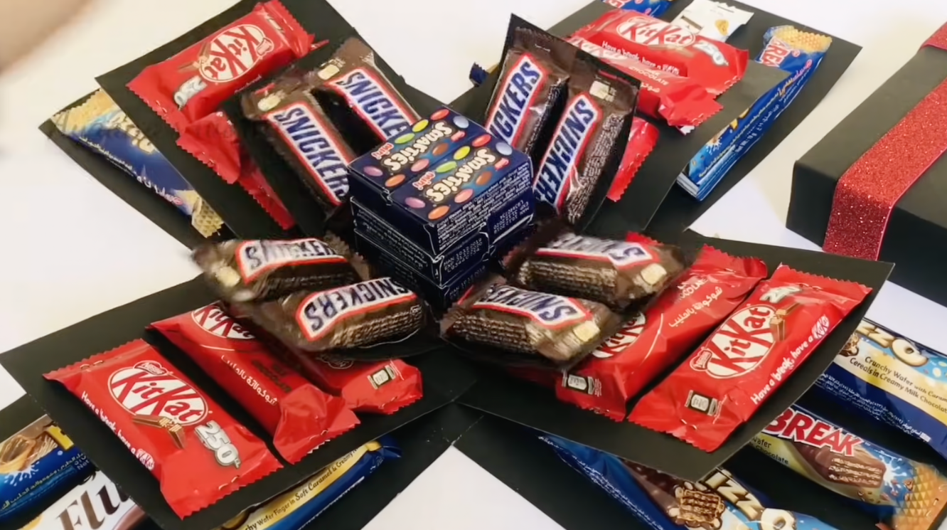 Layered surprise chocolate gift box