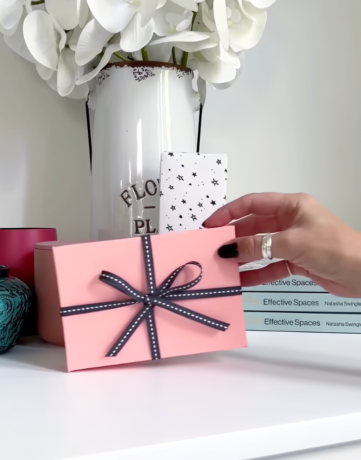 Simple square origami paper gift box