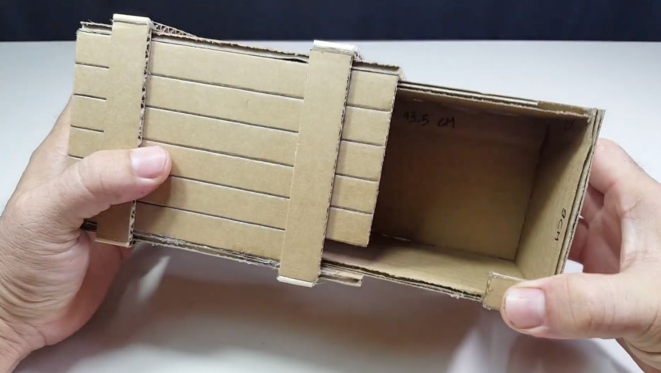 Cardboard brainteaser puzzle gift box