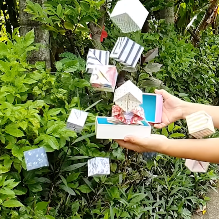 Cheat-code origami surprise box