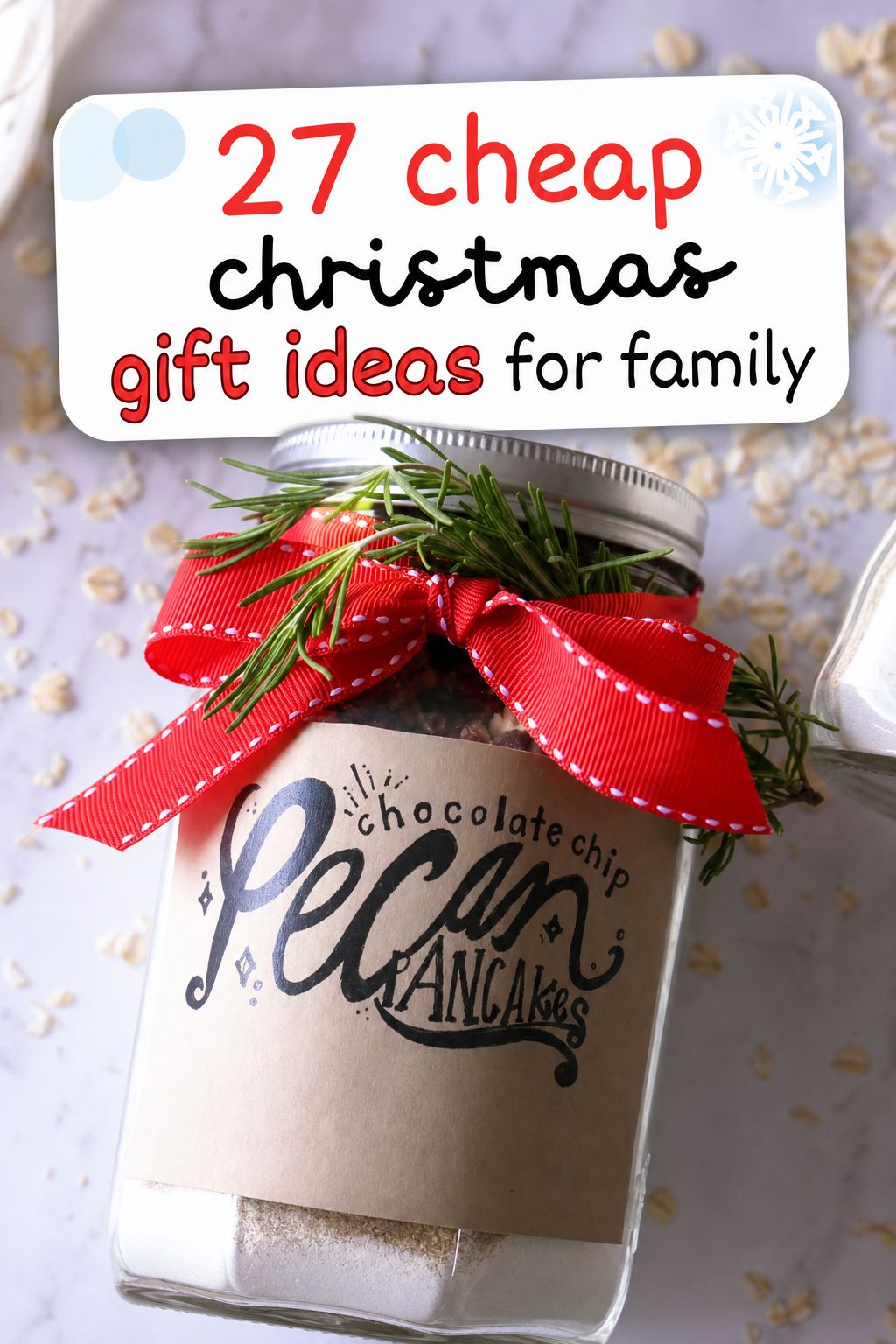 Pancake Mix in a Jar as a cheap Christmas gift for family