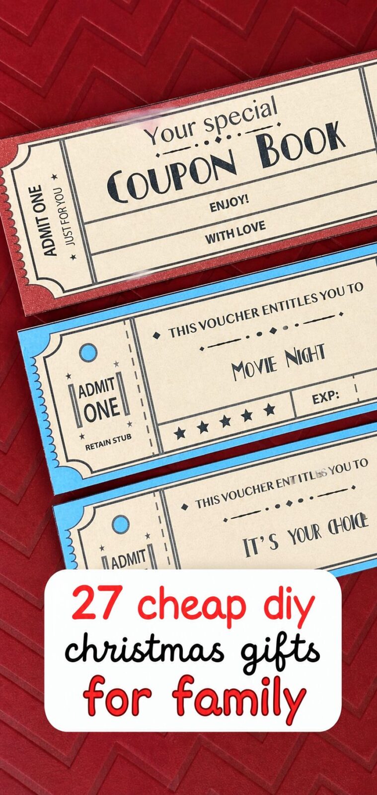 Homemade Coupon Book as a cheap Christmas gift for family