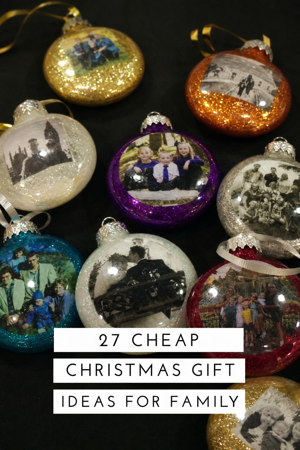 Photo Ornaments as a cheap Christmas gift for family