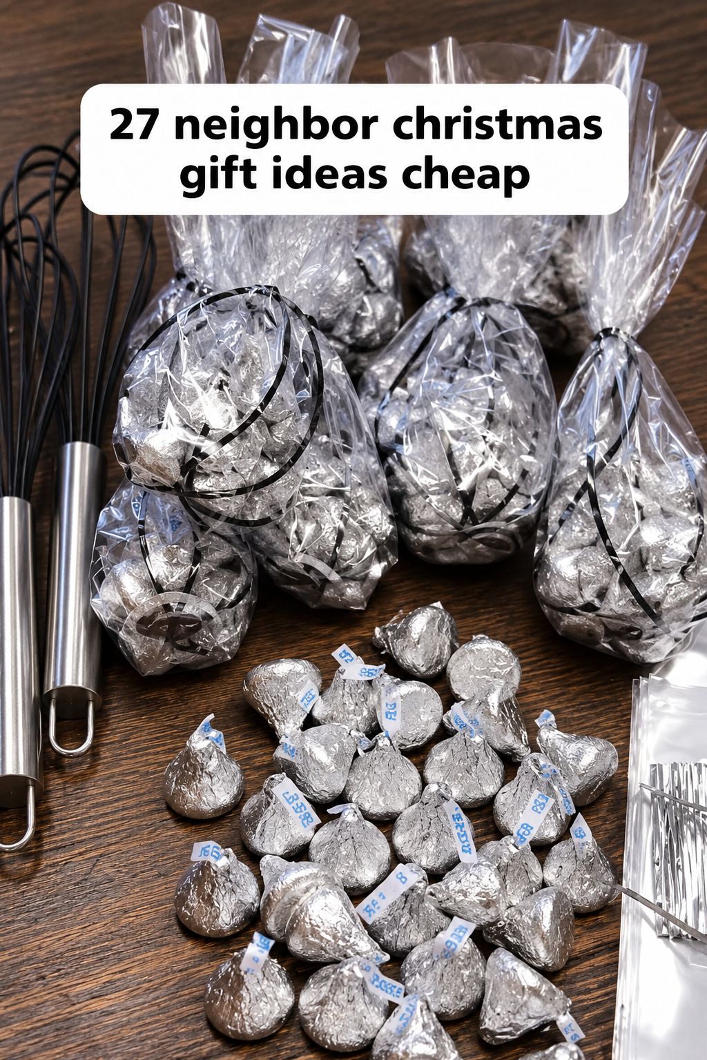 Whisk filled with Hershey's kisses