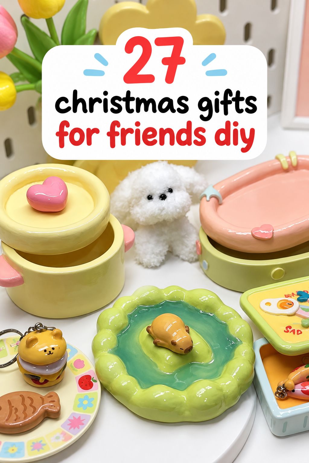 air dry clay trinket dish christmas gifts