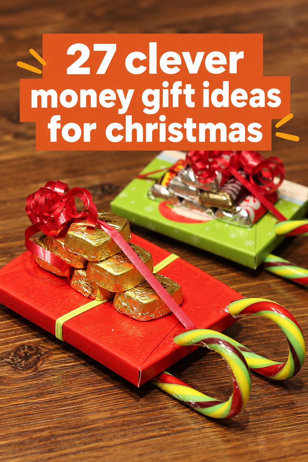 candy cane sleigh christmas money gifts