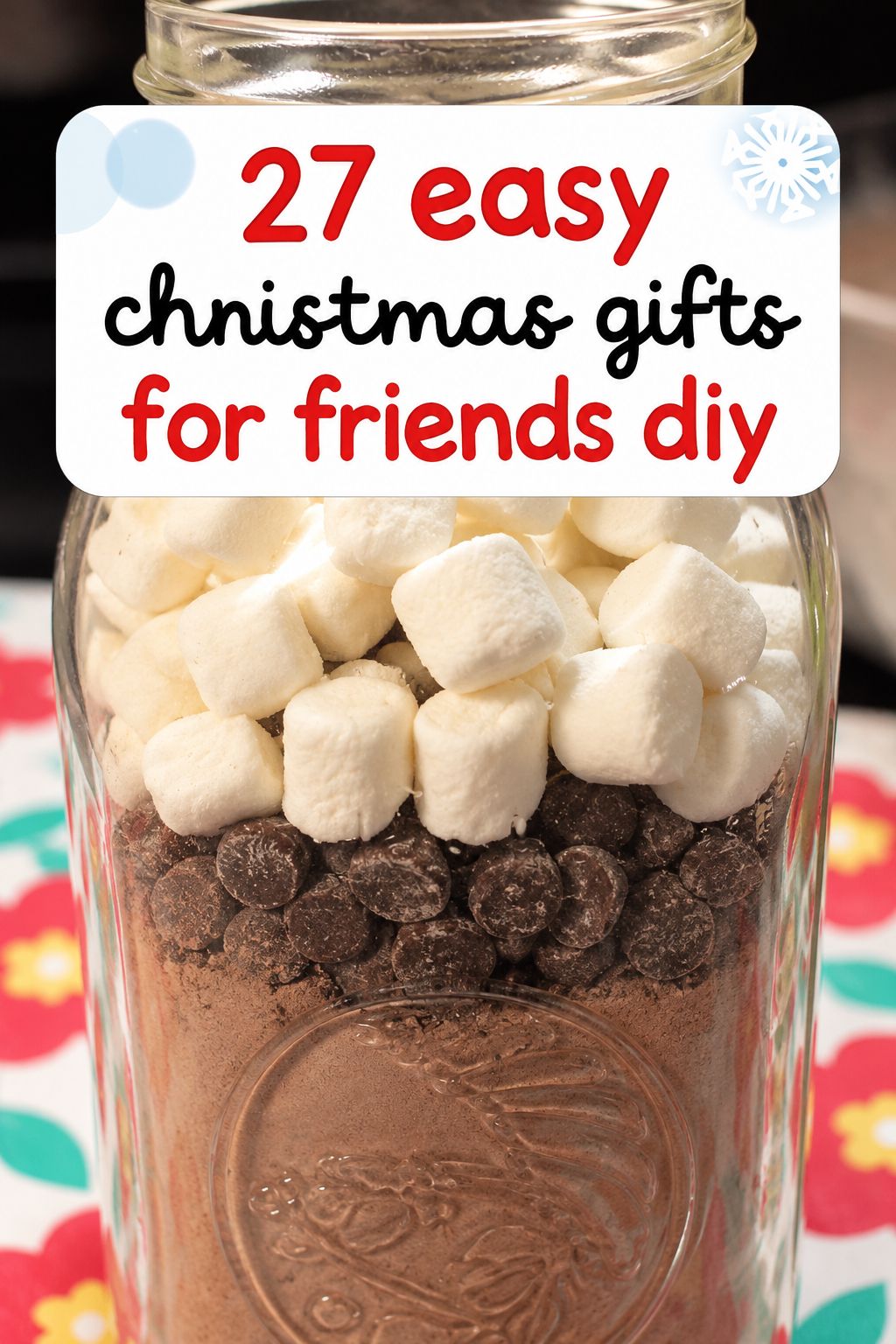 hot cocoa mix in a jar christmas gifts