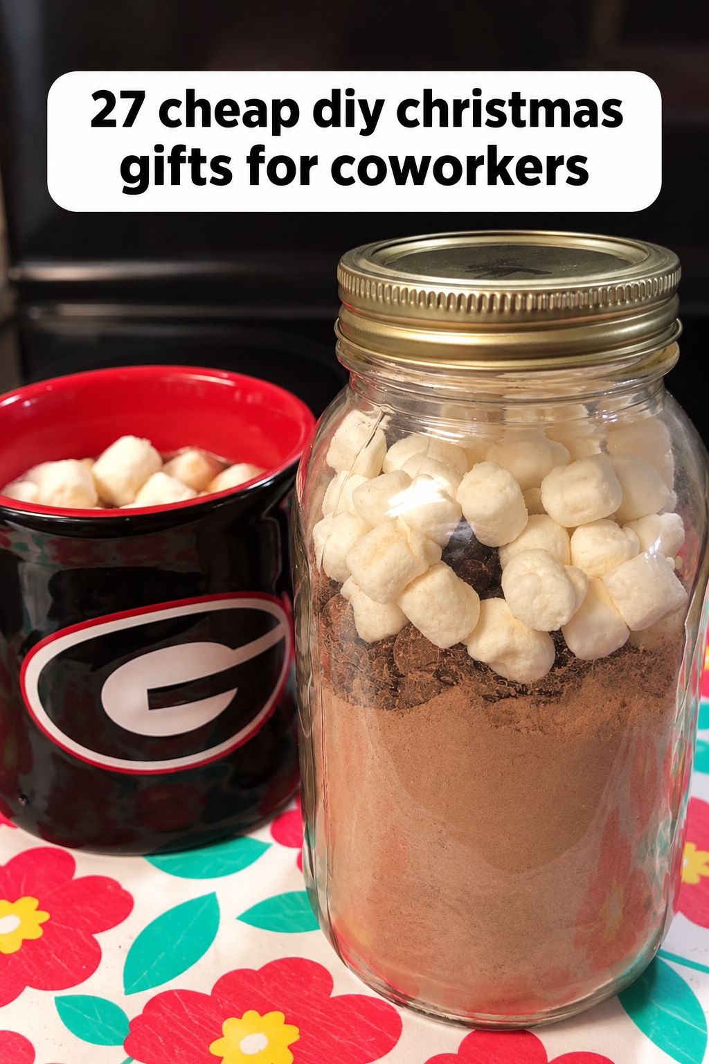 hot cocoa mix in a jar christmas gifts for coworkers