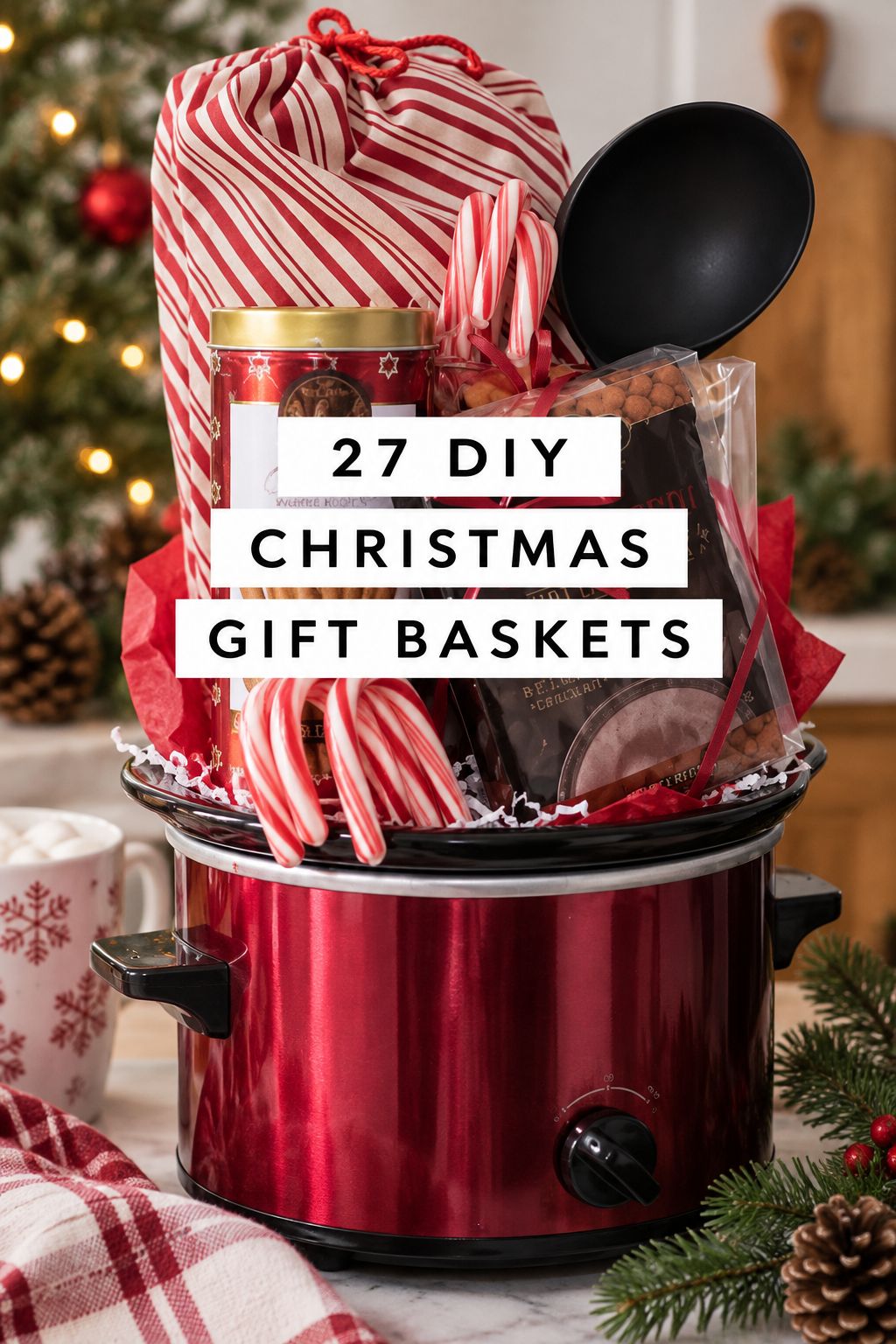 hot cocoa slow cooker basket christmas gift baskets