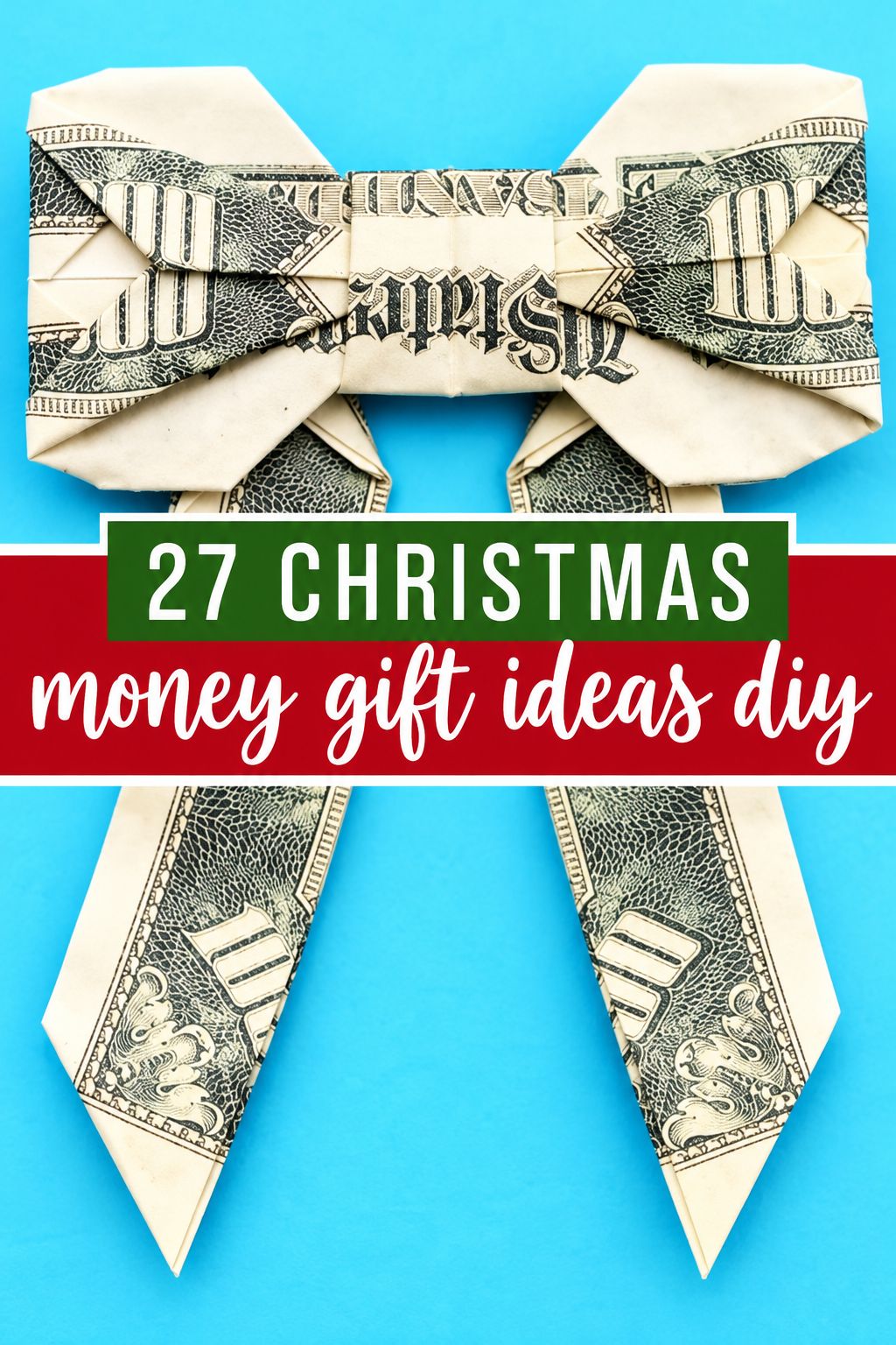 money bow on a present christmas money gifts