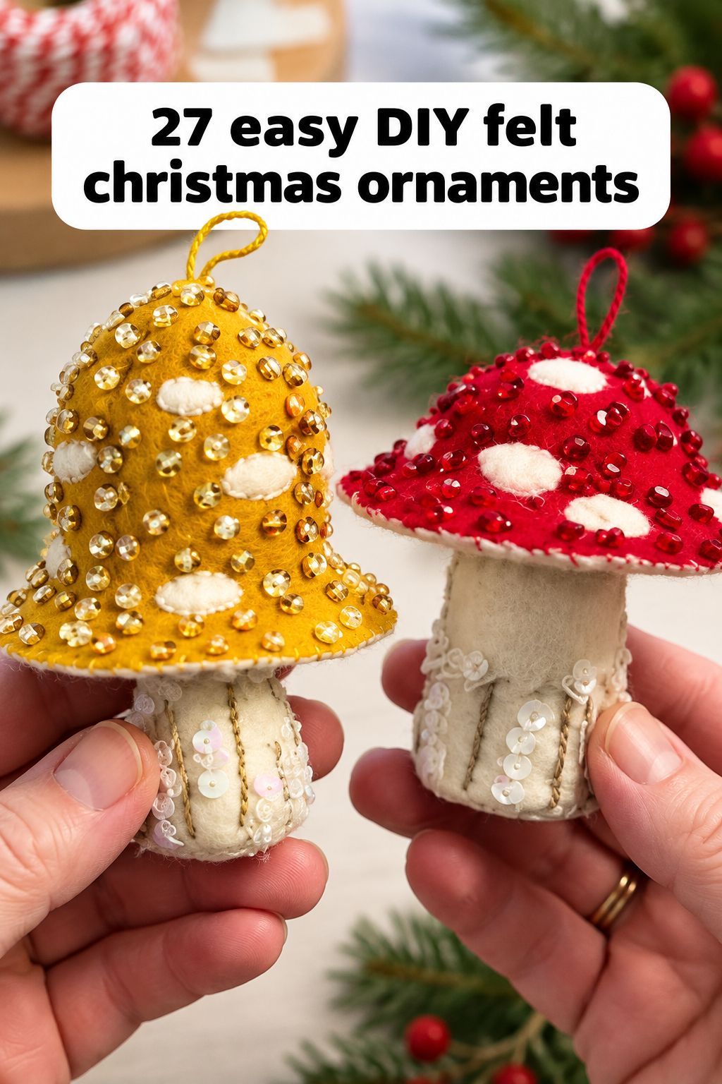 mushroom christmas ornaments