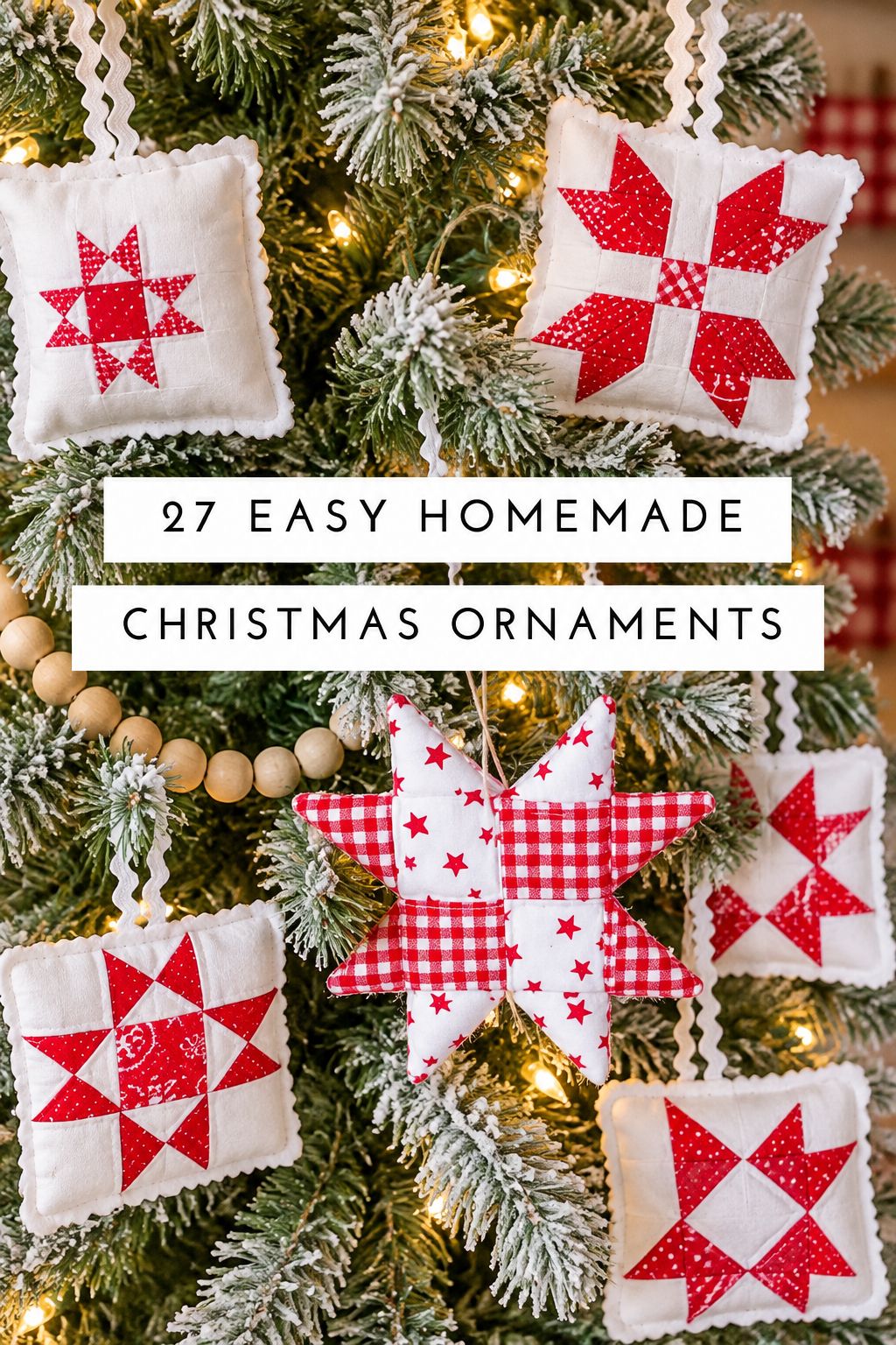 no sew fabric stars christmas ornaments