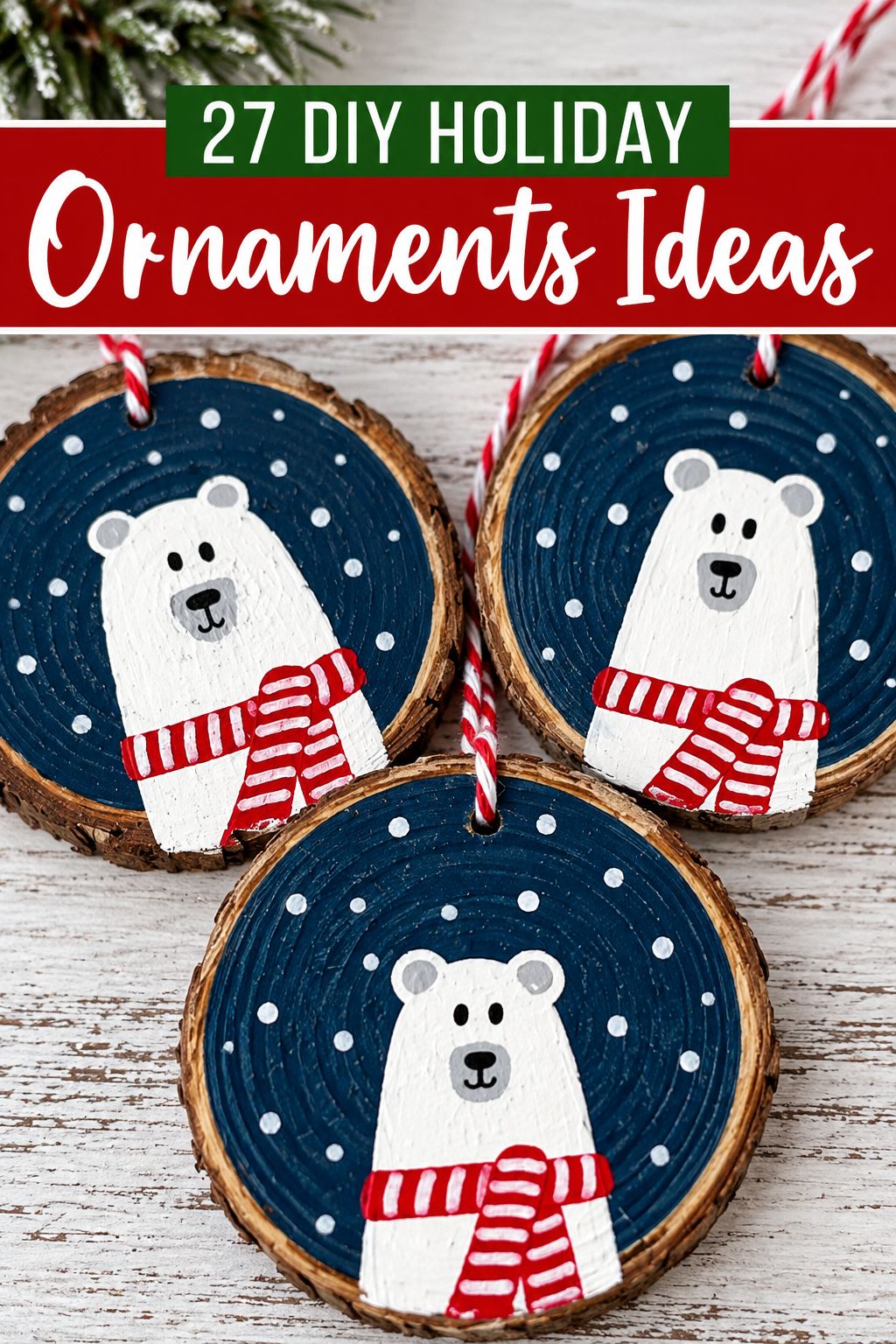 painted wood slice ornaments christmas ornaments