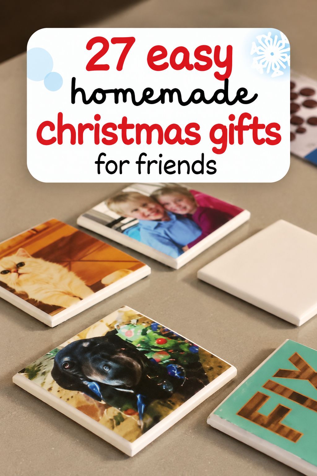 photo tile coasters christmas gifts