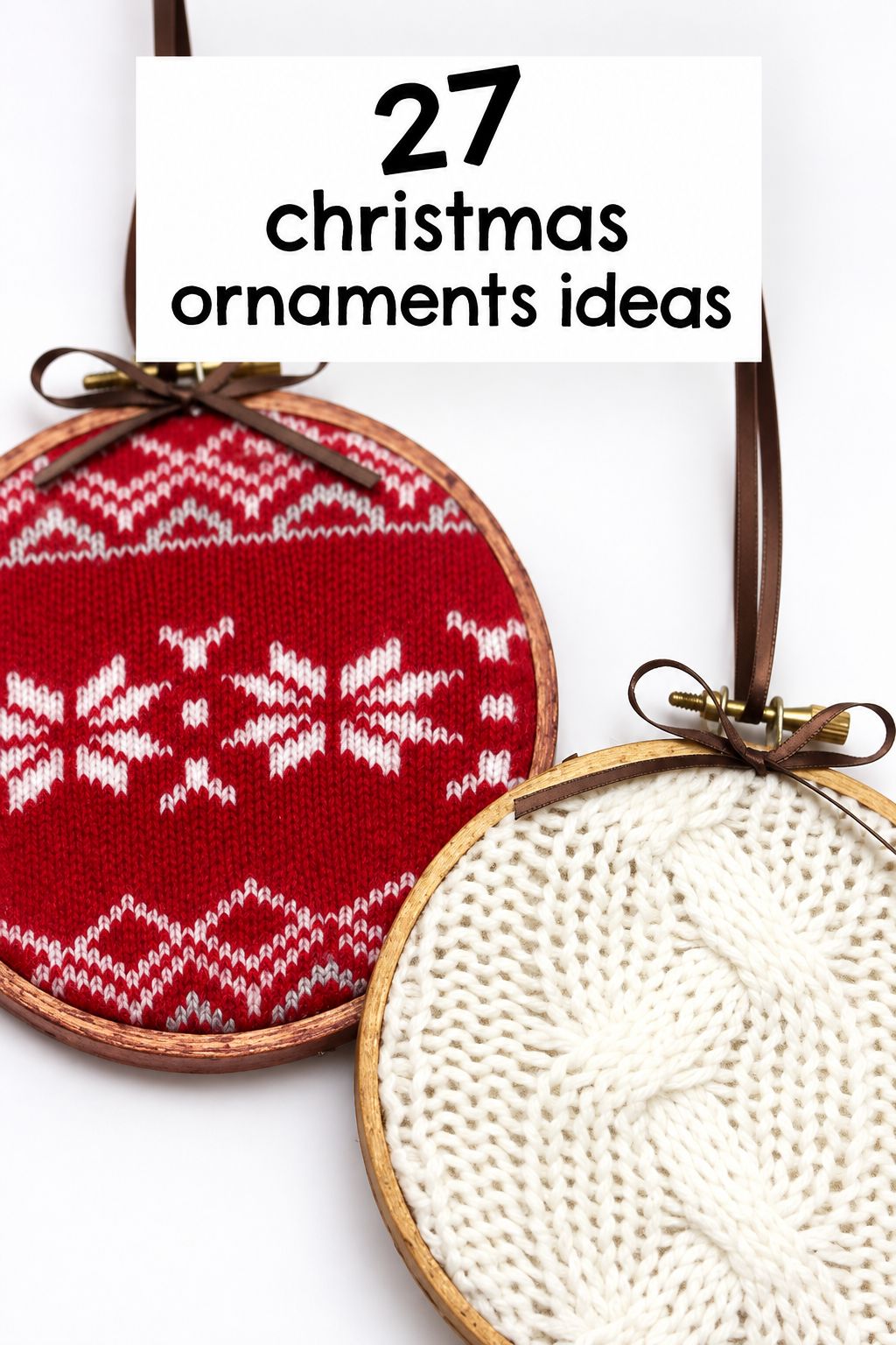 sweater hoop ornaments christmas ornaments
