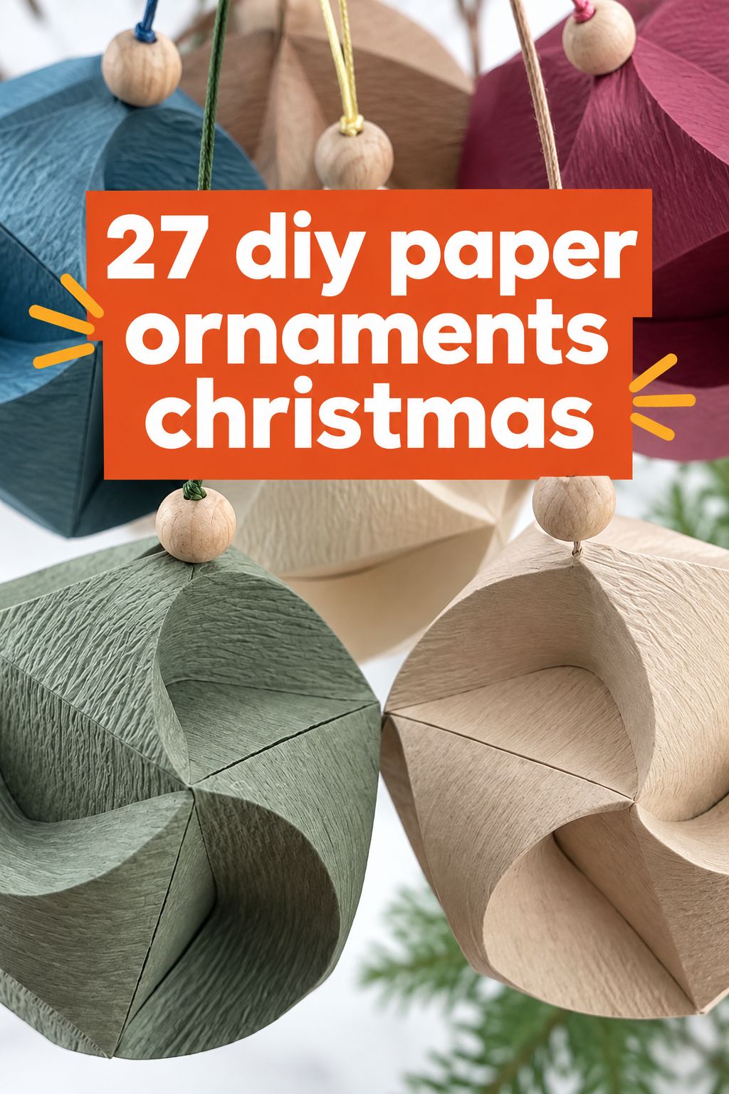 triskele paper ball christmas ornaments
