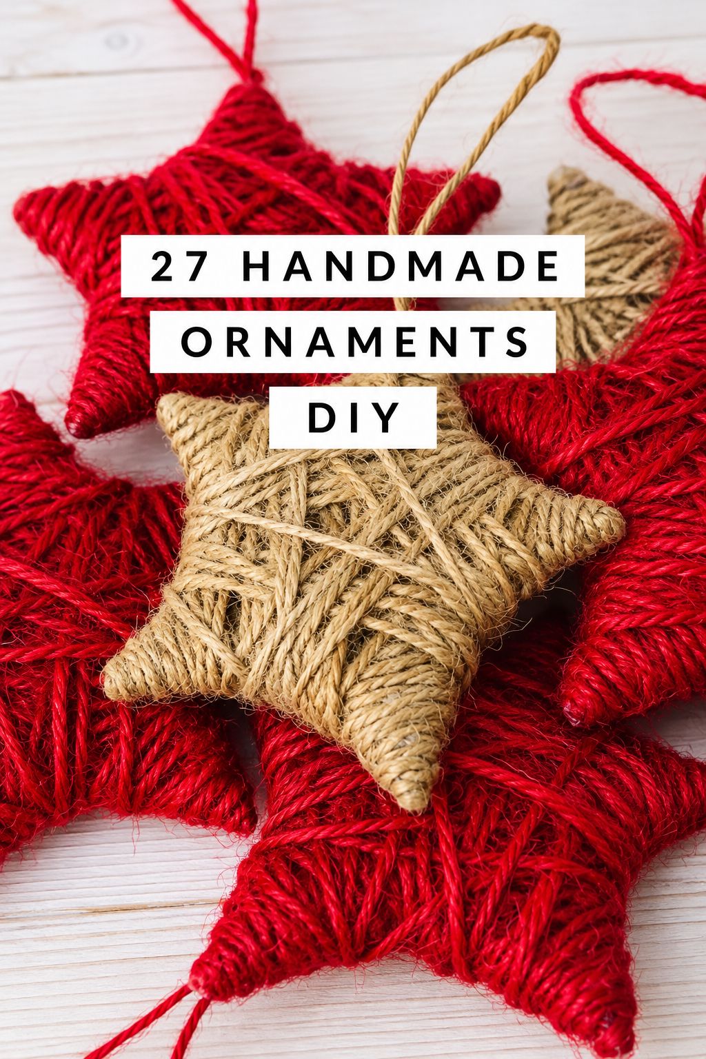 yarn wrapped stars christmas ornaments